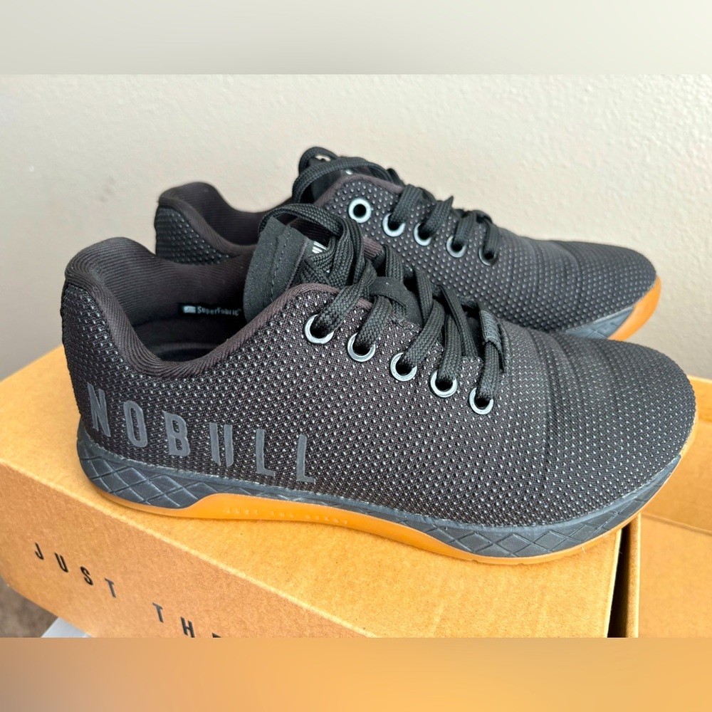 NoBull Black Gum Trainers Size 6